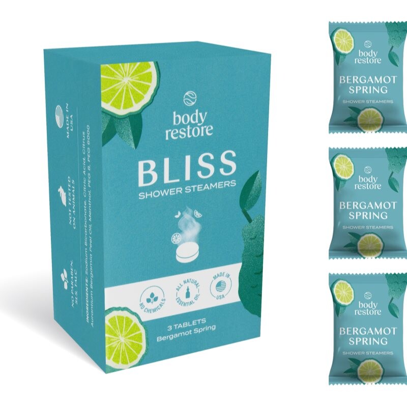 Body Restore Bliss Shower Steamers shower tablets fragrance Bergamot Spring 3 pc