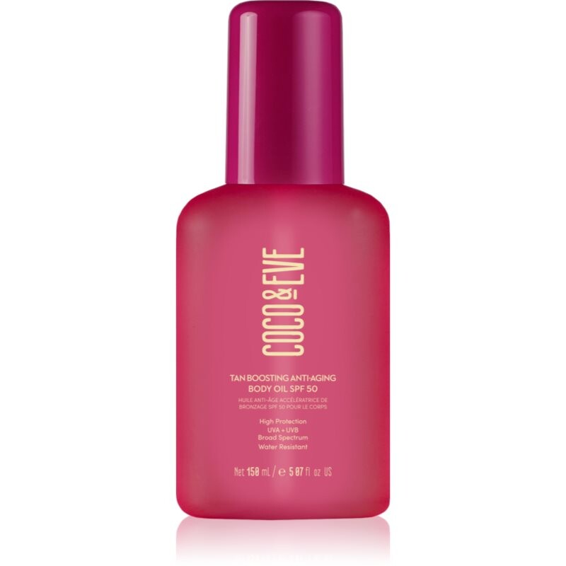 Coco & Eve Sunny Honey Tan Boosting Anti-Aging Body Oil SPF 50 protective tan accelerating oil with anti-ageing effect SPF 50 150 ml