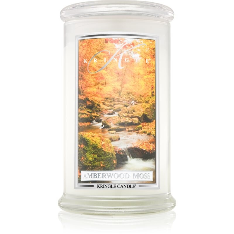 Kringle Candle Amberwood Moss scented candle 624 g