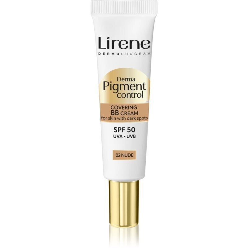 Lirene Derma Pigment Control Covering BB Cream SPF 50 brightening BB cream for dark spots shade 02 Nude 30 ml