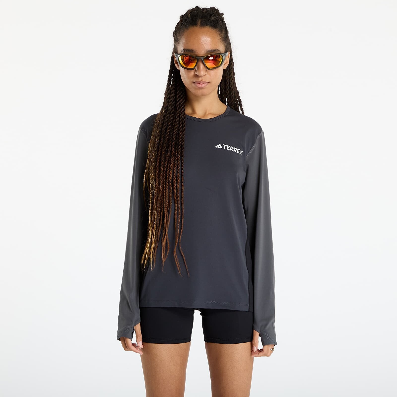 T-shirt adidas Terrex Multi Synthetic Base Layer Long Sleeve Carbon L