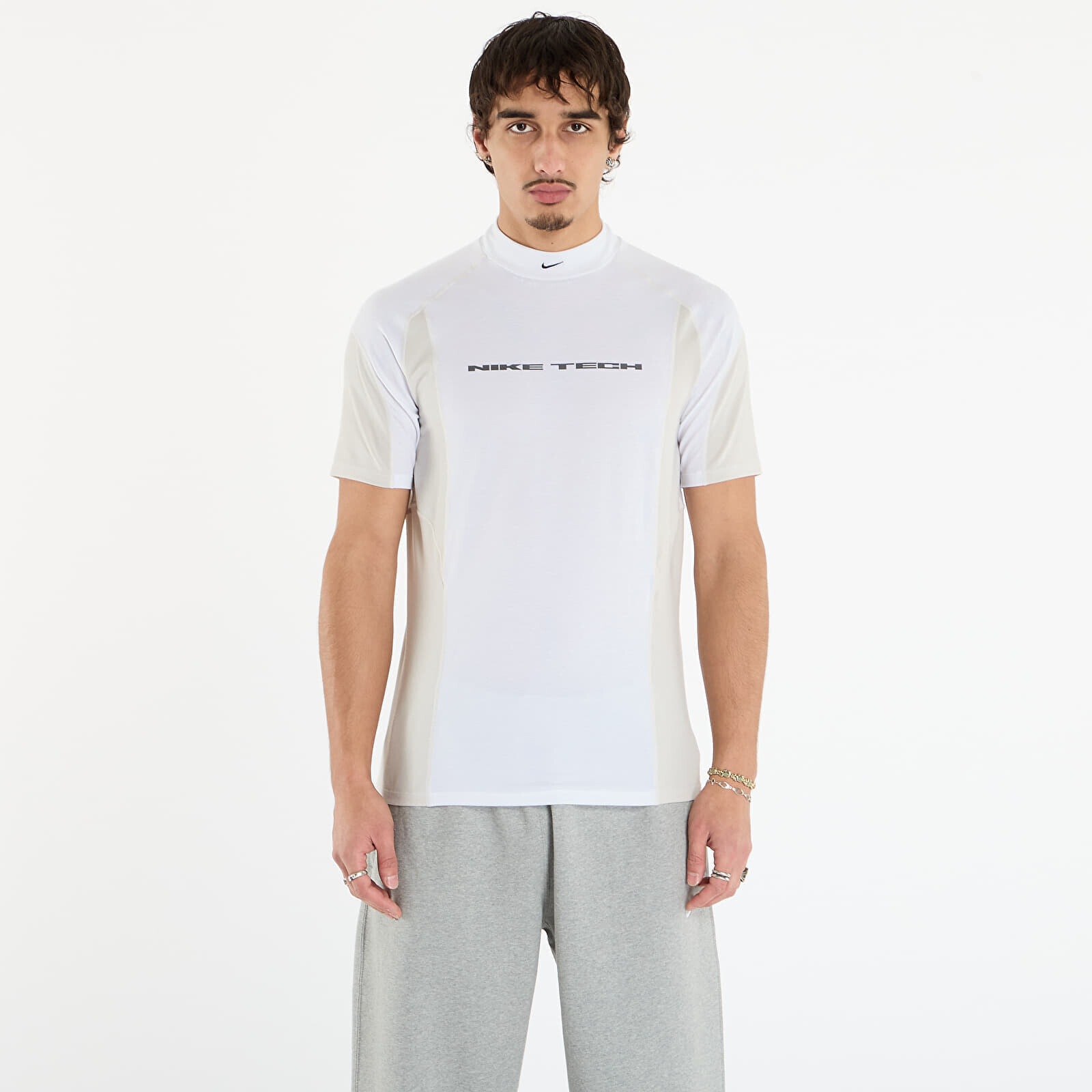 T-shirt Nike Tech Men's Dri-FIT Short-Sleeve Base Layer White/ Light Bone/ Light Bone/ Black S