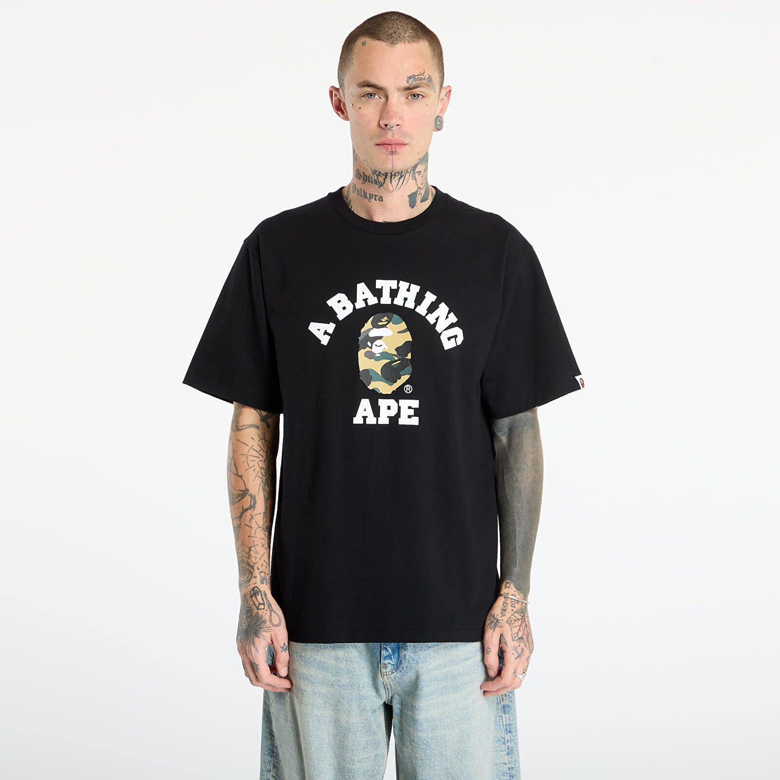 T-shirt A BATHING APE 1St Camo College Tee UNISEX Black/ Ye M