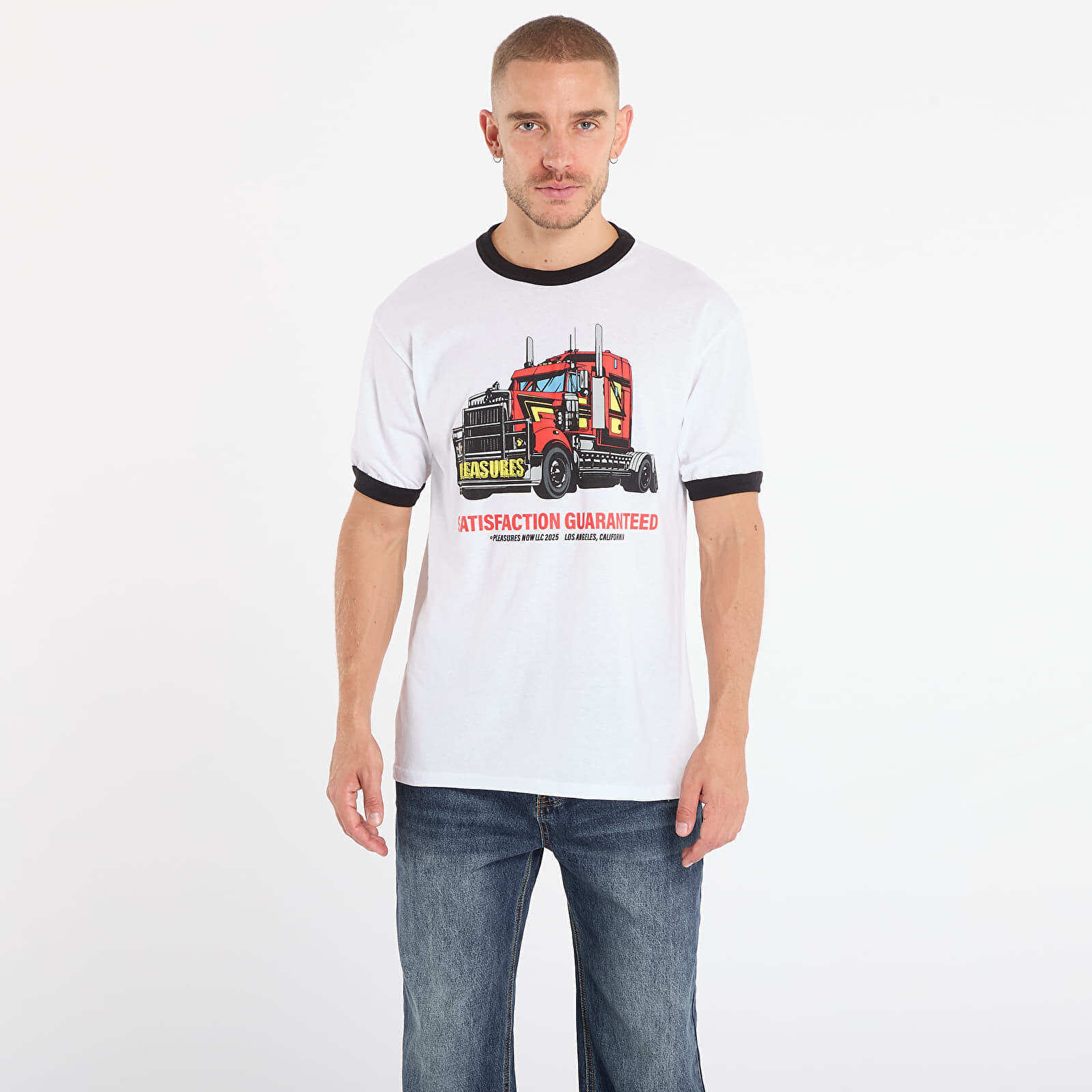 T-shirt PLEASURES Big Load Ringer T-Shirt White S