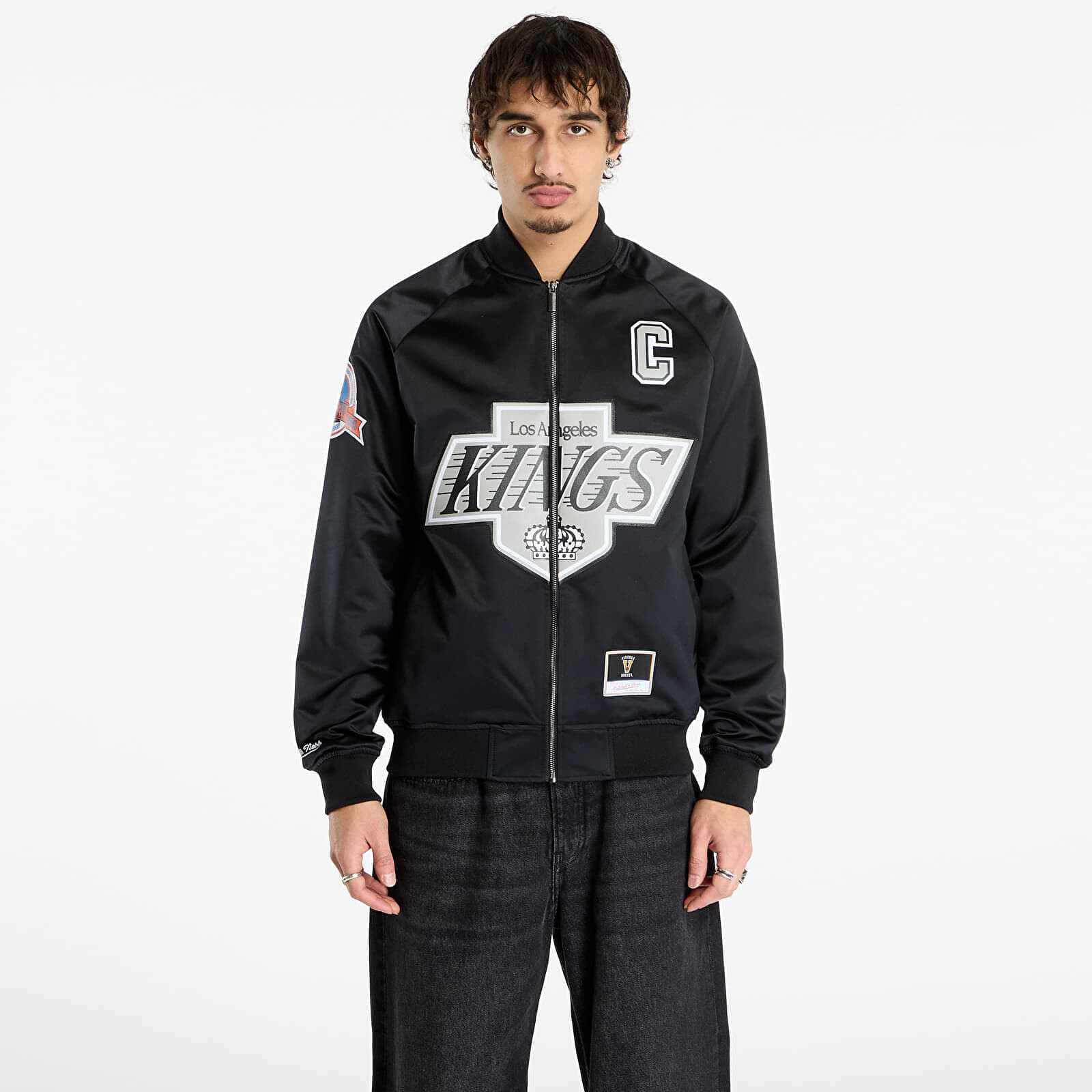 Jacket Mitchell & Ness NHL Maxxed Out Satin Jacket Kings Wayne Gretzky Black L