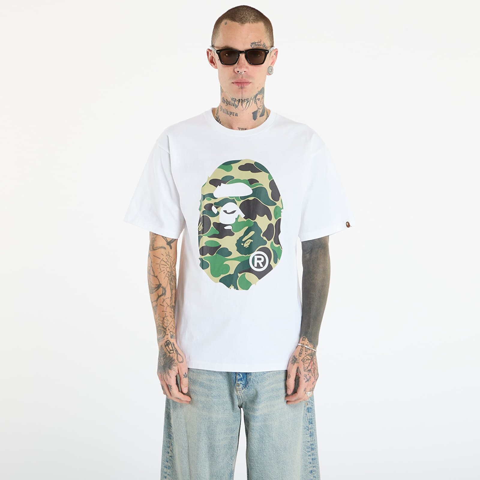 T-shirt A BATHING APE Abc Camo Big Ape Head Tee UNISEX White/ Gr L