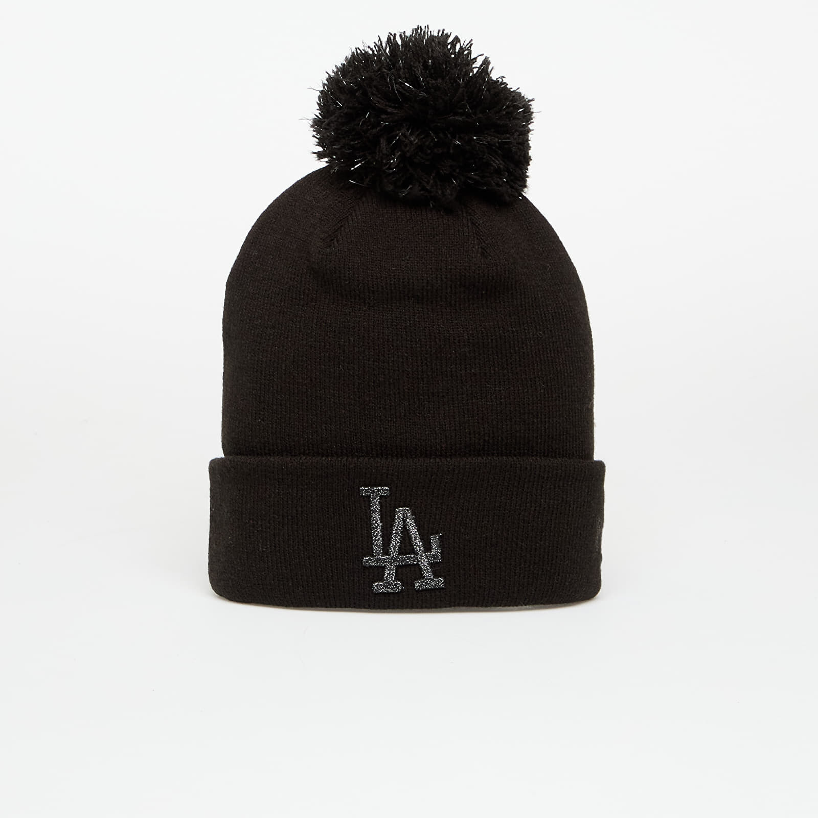 New Era Knit Medium Wmns MLB Metallic Bobble Beanie Los Angeles Dodgers Black Universal