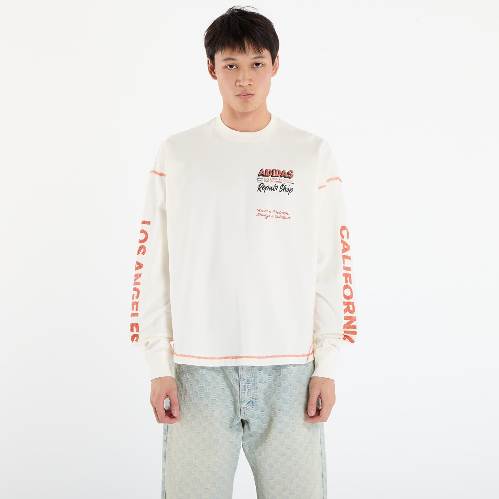 T-shirt adidas Wilshire LS T-Shirt UNISEX Off White L