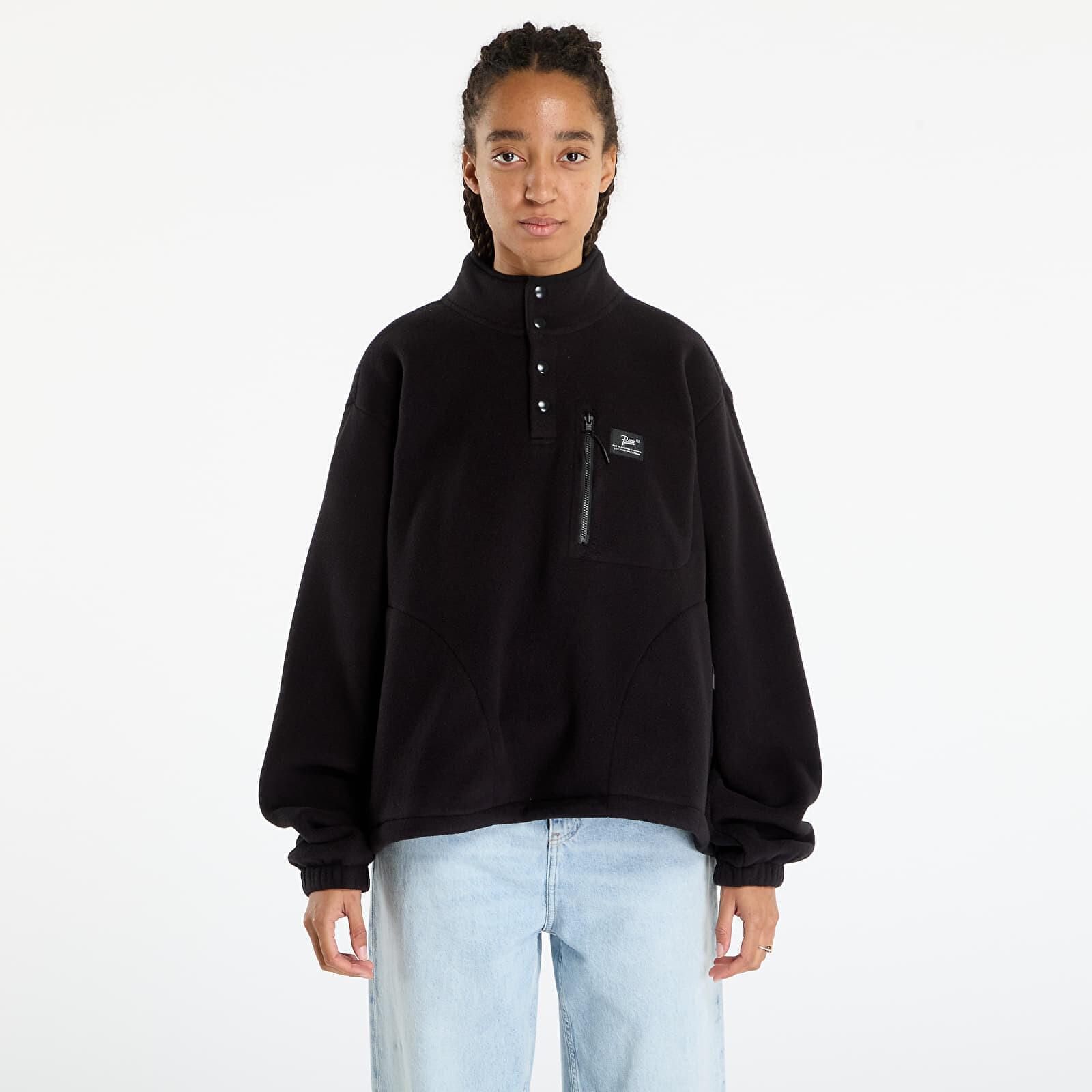 Sweatshirt Patta Sherpa Fleece Overhead UNISEX Black XL