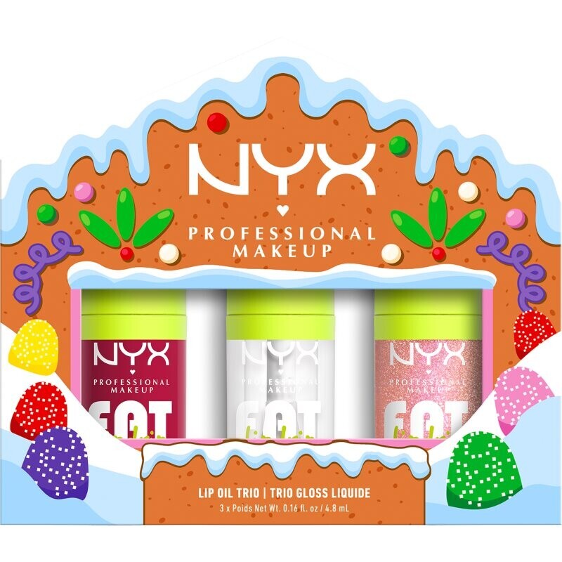 NYX Professional Makeup Gingerbaddie Land Fat Oil gift set for lips