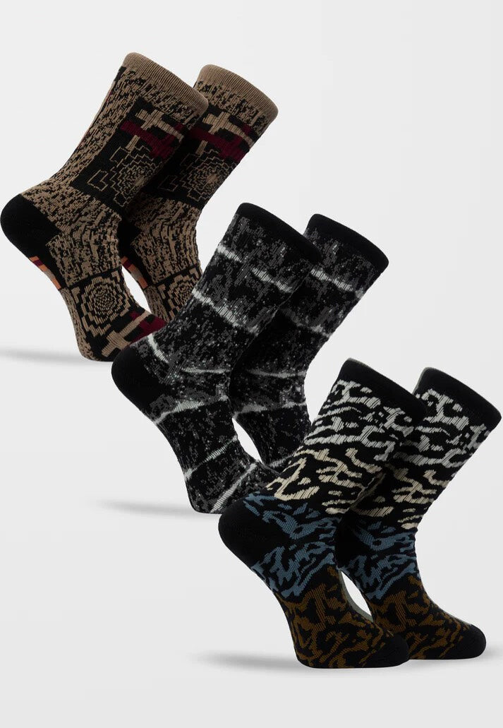 Volcom - Printa Stoney Pack Of 3 Multi - Socks