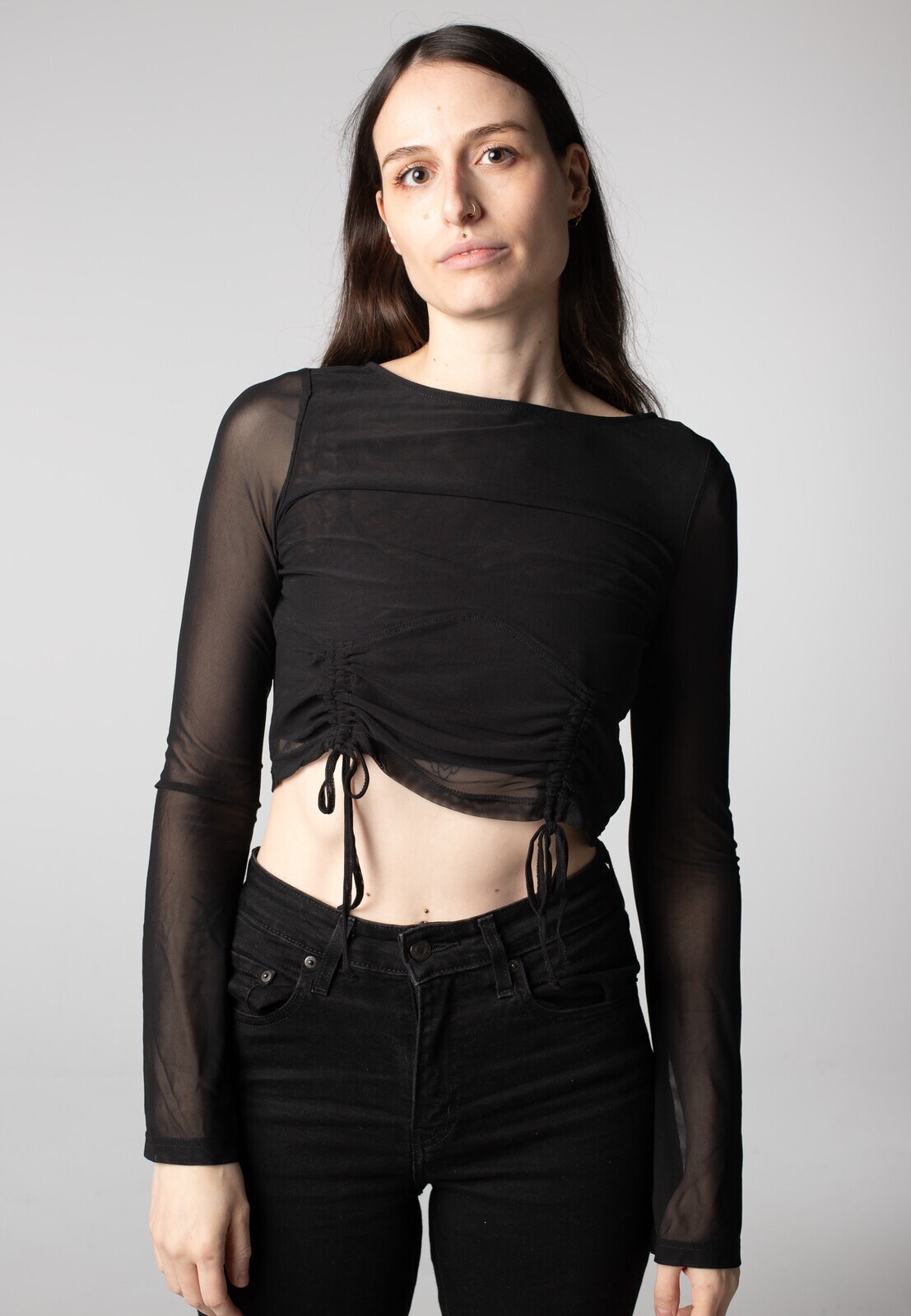 Noisy May - Jane Boatenck Detial Mesh Black - Top - black - L - gid://shopify/Metaobject/68981162221,Jersey