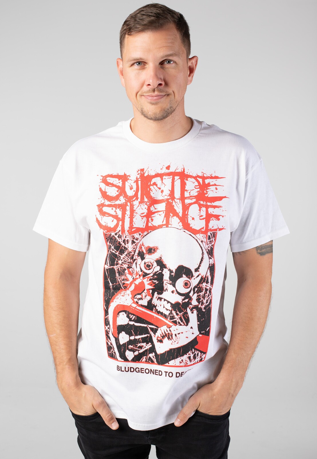 Suicide Silence - Bludgeoned White - T-Shirt - white - L - 100% Cotton,Jersey