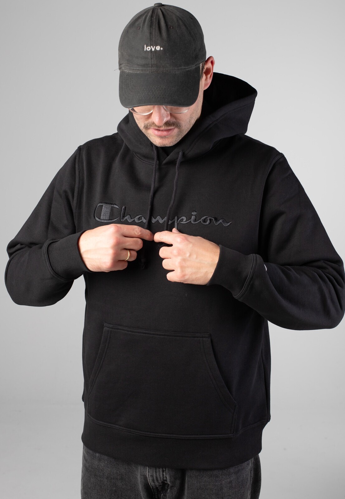 Champion - Hooded NBK - Hoodie - black - L - 70% Cotton, 30% Polyester,Sweat