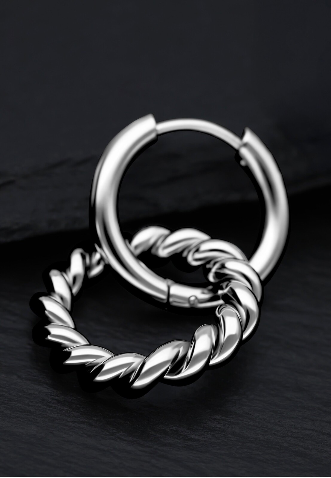 Wildcat - Twisted Circle Hoops Silver - Earrings