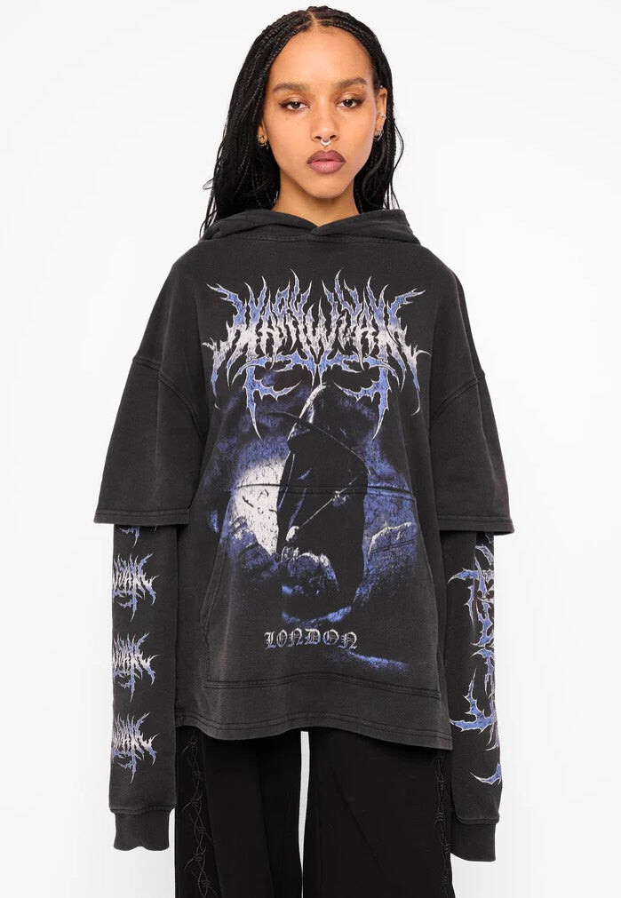 Mary Wyatt - Descent Oversized Layered Black - Hoodie - black - L - Sweat