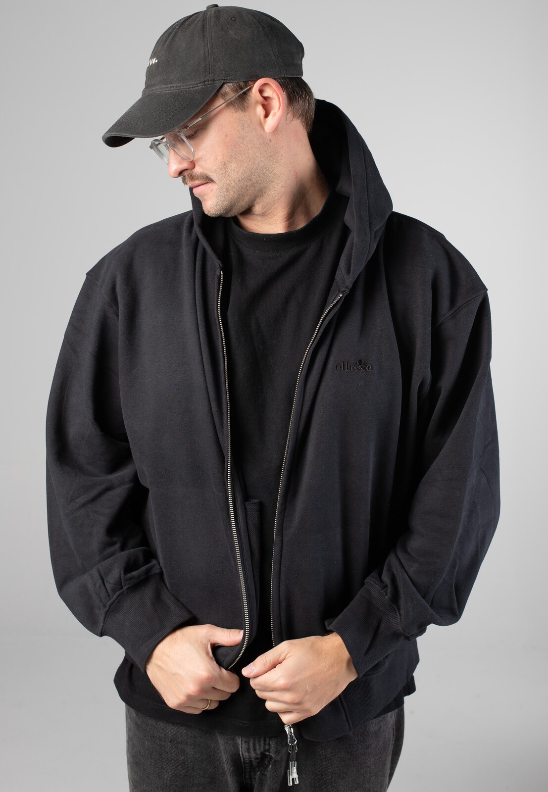 Ellesse - Kalvini Black - Zipper - black - L - 85% Cotton, 15% Polyester,Sweat