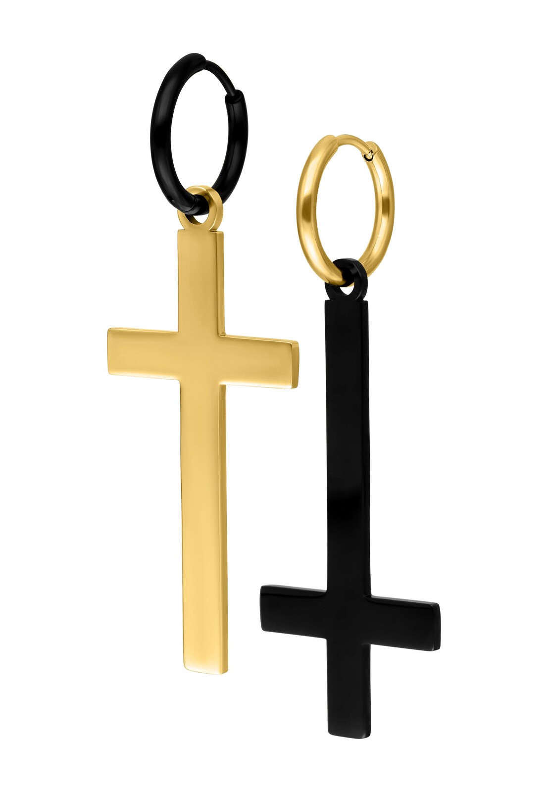 Wildcat x Verena Venus - Cross Hoops Gold/Black - Earrings