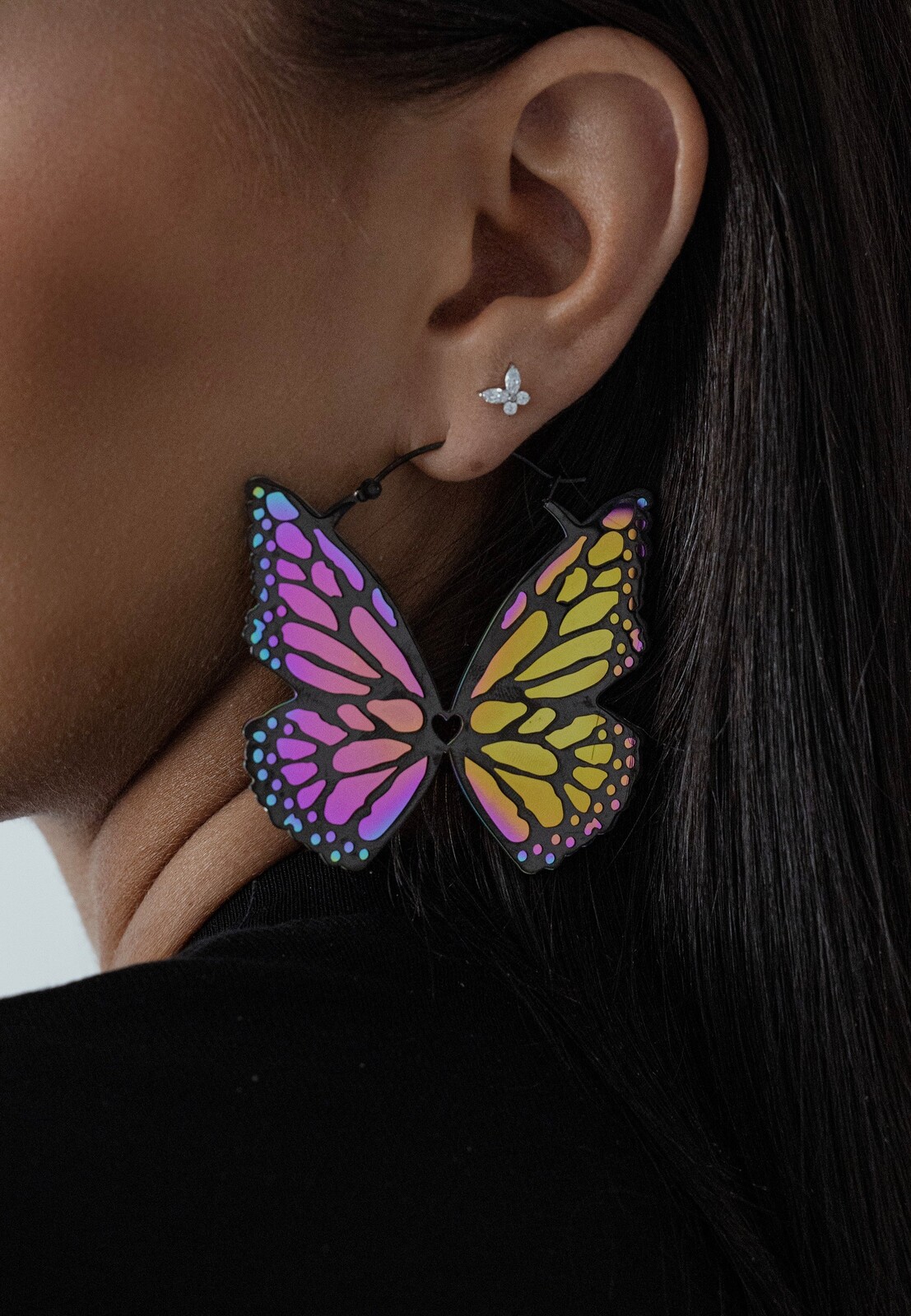 Wildcat - Butterfly Hoops Silver - Earrings