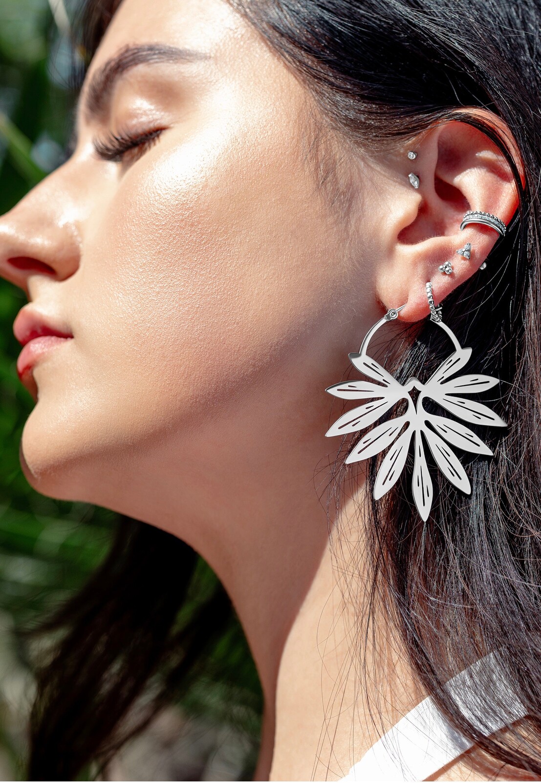 Wildcat - Bamboo Hoops Pair Silver - Earrings