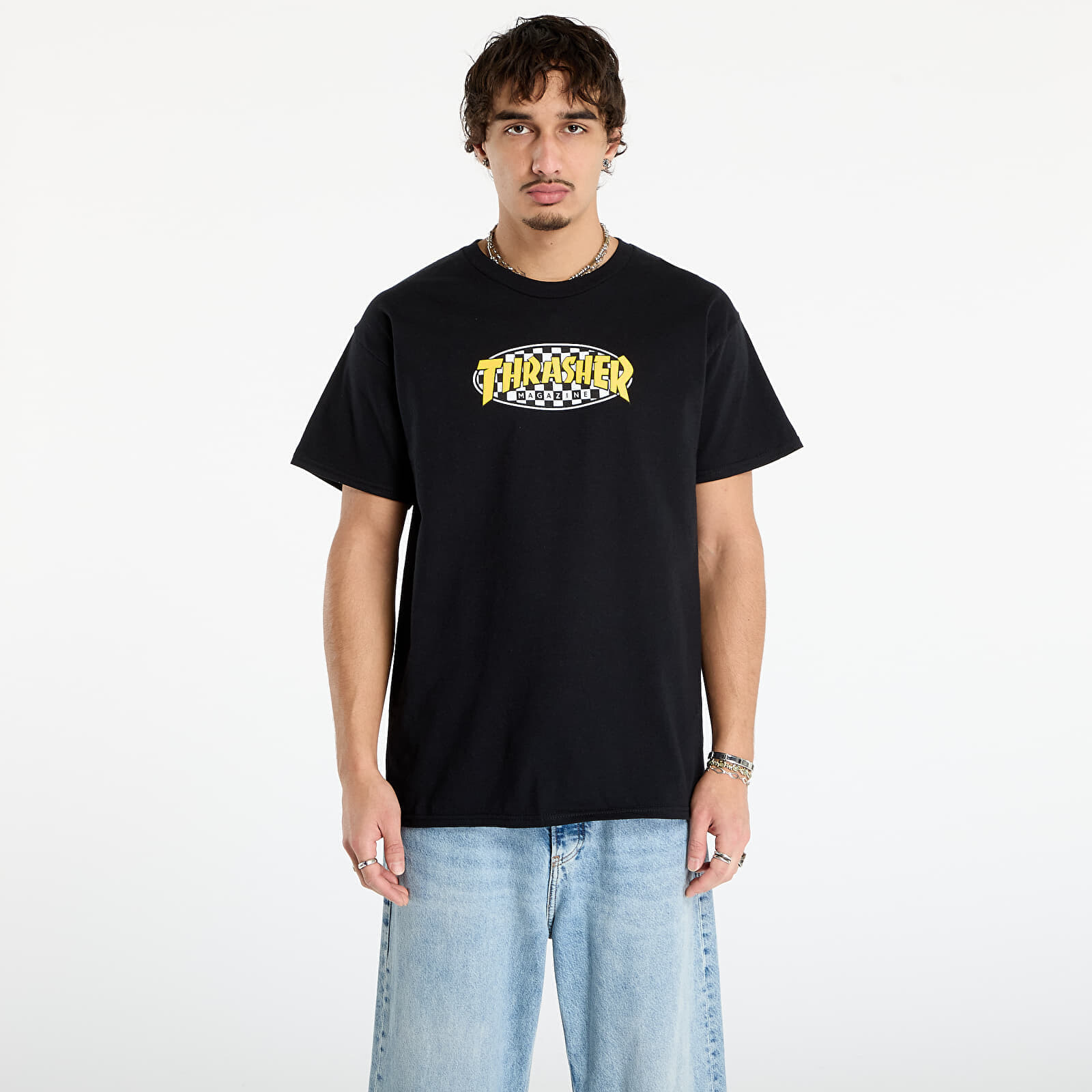 T-shirt Thrasher Checkered Oval T-Shirt Black S