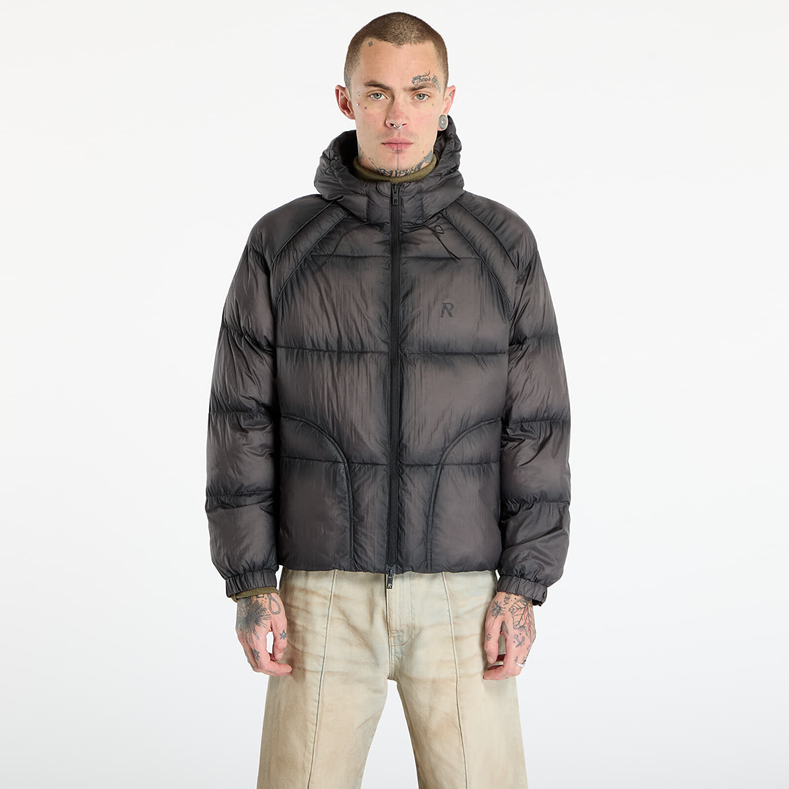 Jacket REPRESENT Translucent Hooded Puffer Washed Black XL