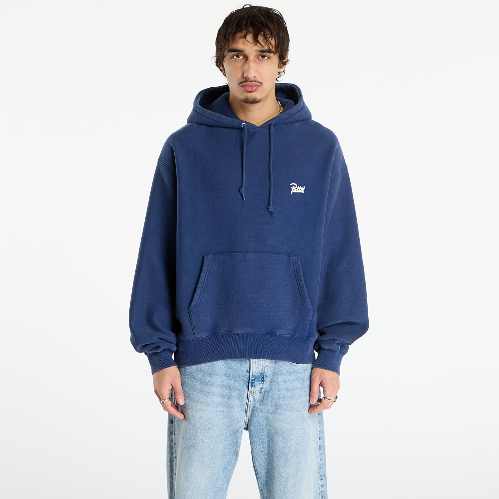 Sweatshirt Patta Classic Acid Washed Hooded Sweater UNISEX Estate Blue XL