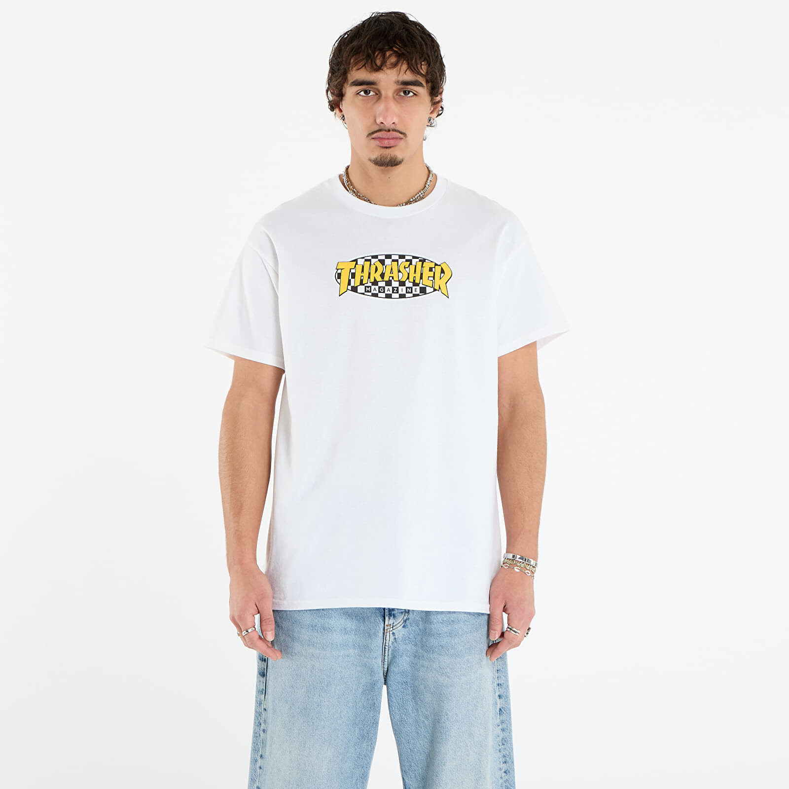 T-shirt Thrasher Checkered Oval T-Shirt White L