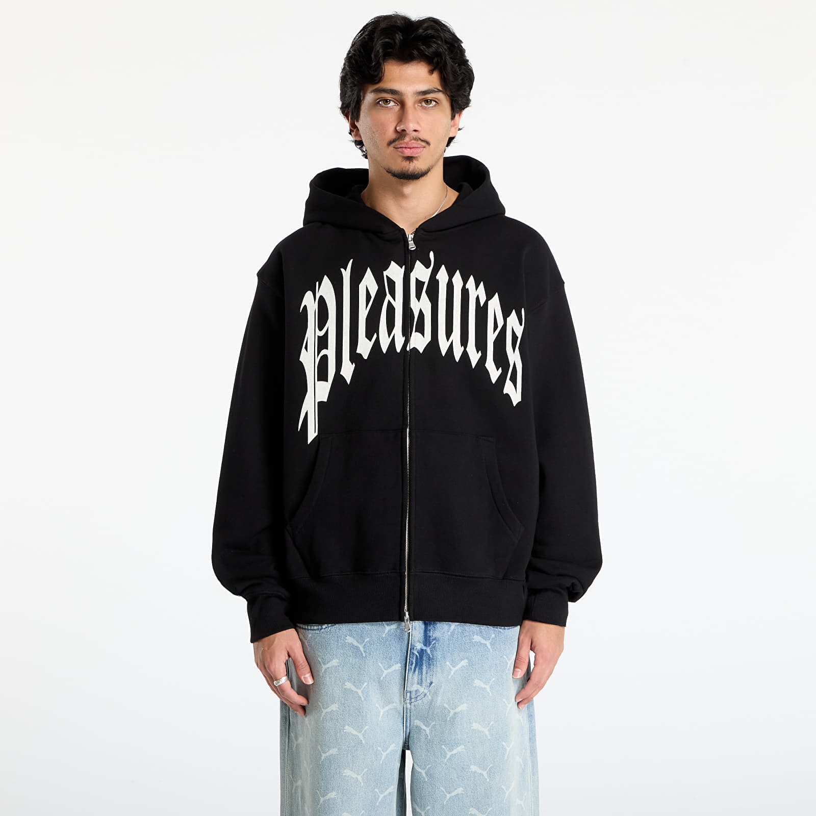 Sweatshirt PLEASURES Twitch Zip Hoodie Black XL