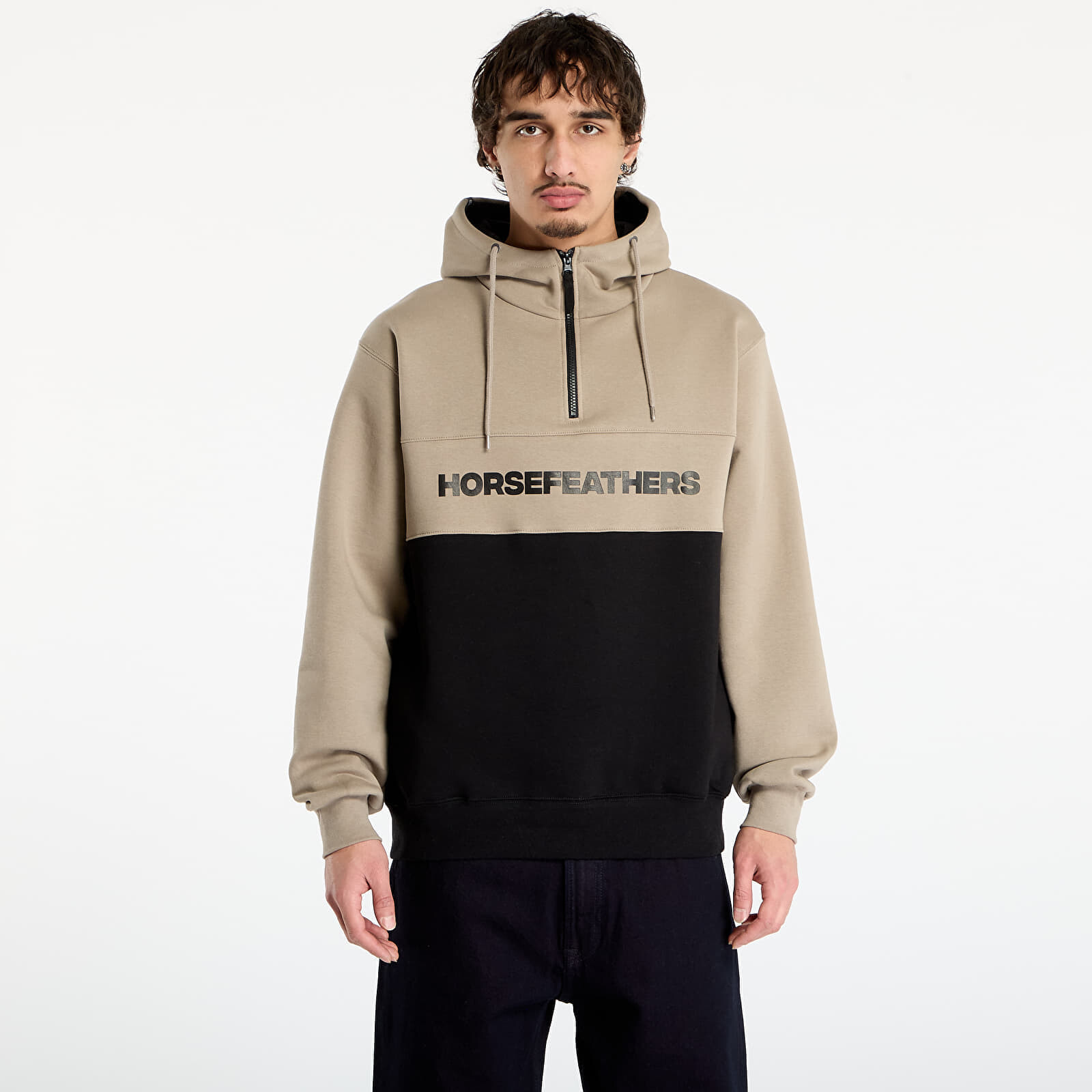 Sweatshirt Horsefeathers Fulton Sweatshirt Taupe/ Black M