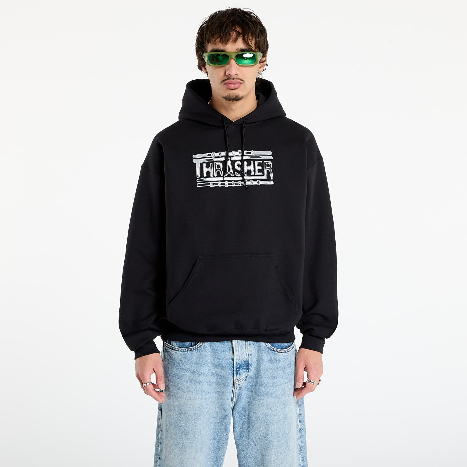 Sweatshirt Thrasher Chrome Genuine Hoodie Black L
