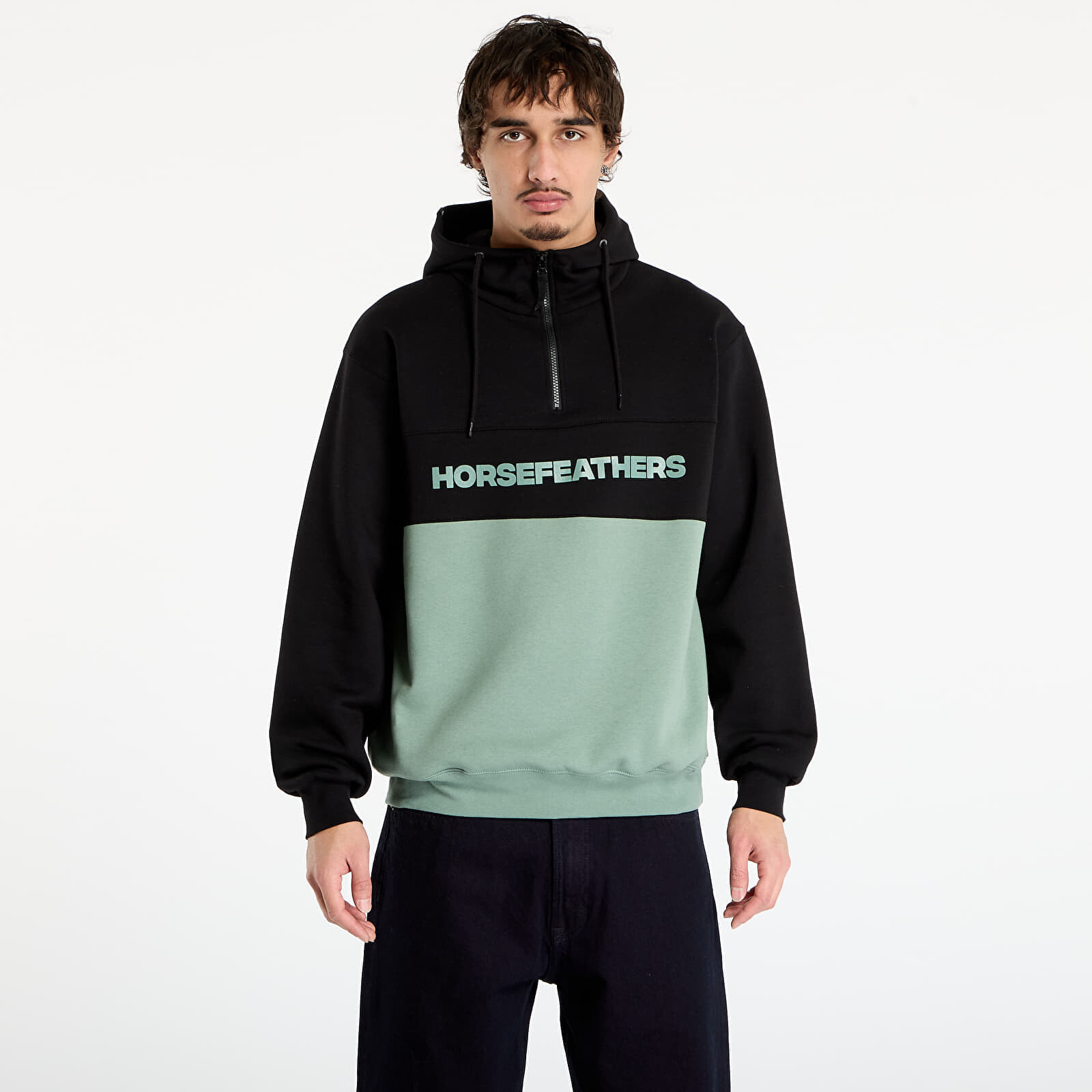Sweatshirt Horsefeathers Fulton Sweatshirt Black/ Iceberg Green M