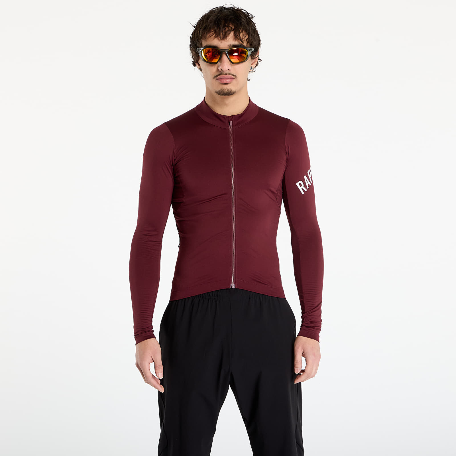 Jersey Rapha Men's Pro Team Long Sleeve Midweight Jersey Port/ White L