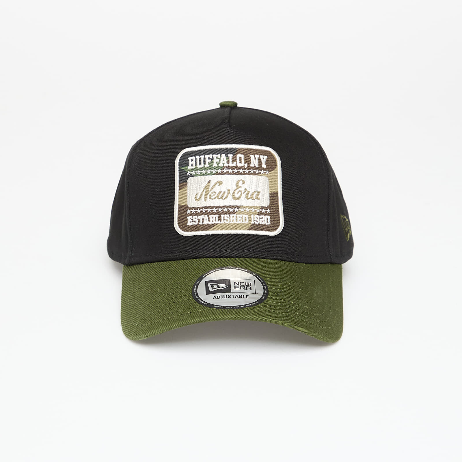 New Era Camo Patch Black 9FORTY E-Frame Adjustable Cap Black/ Rifle Green Universal