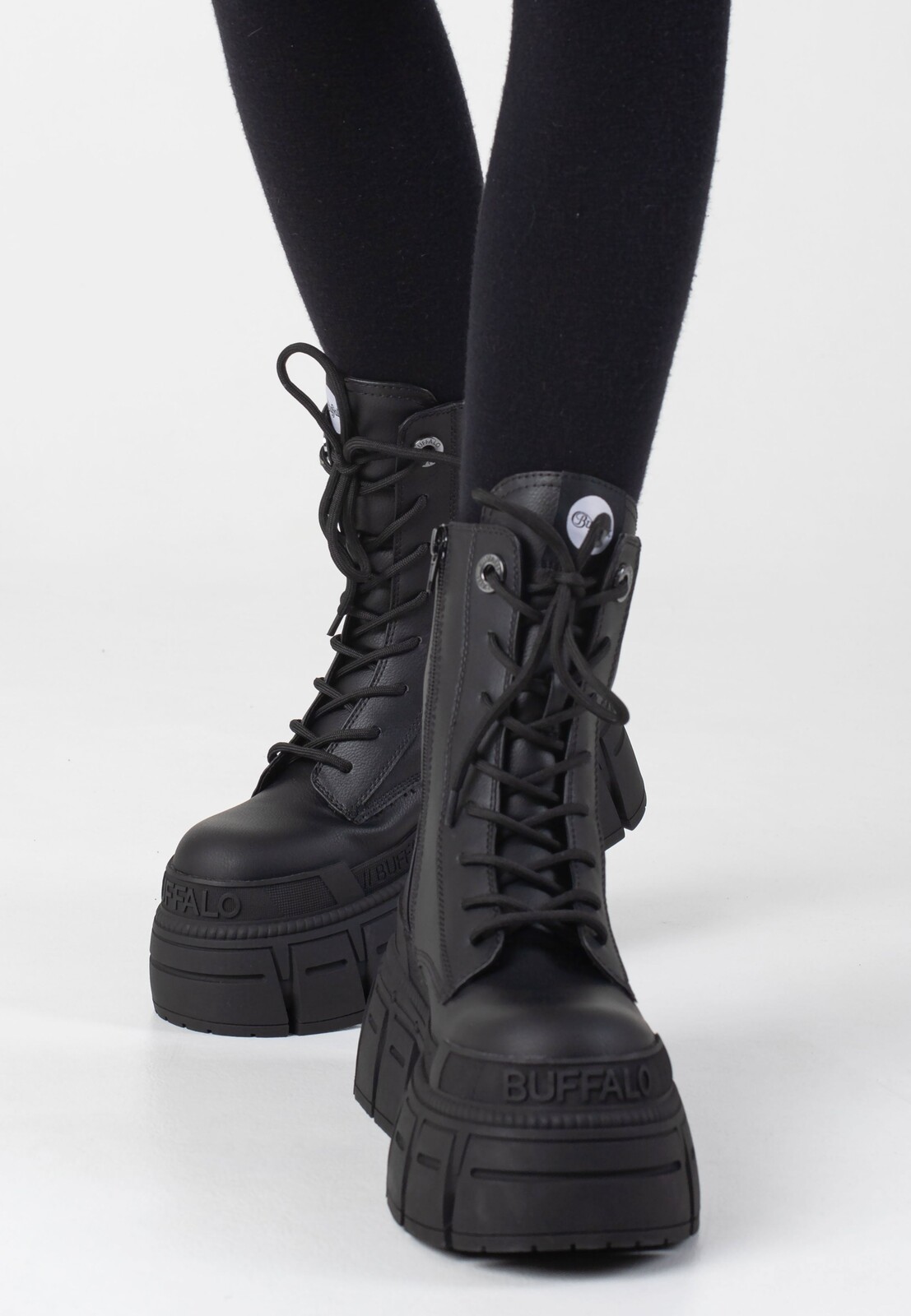 Buffalo - Gospher Lace Up Vegan Nappa Black - Girl Shoes - black - EU 41 - Synthetic/Textile/Rubber,Fake Leather