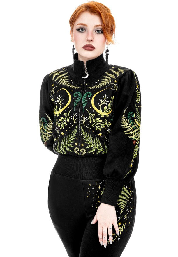 Restyle - Herbal Cropped - Jacket - black - L - 100% Cotton,Sweat