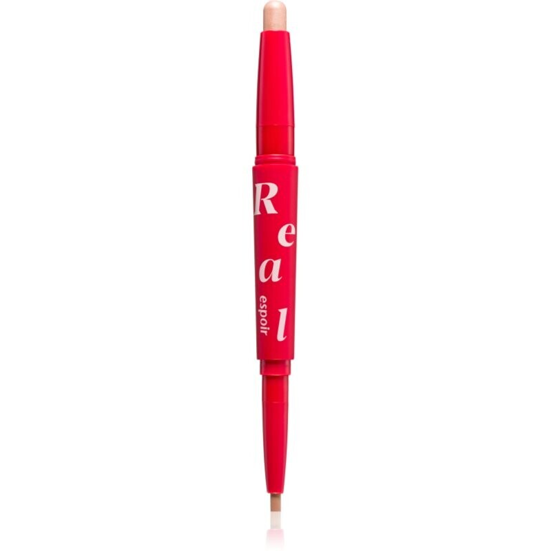 espoir Real Eye Dual Stick long-lasting eyeshadow pencil with highlighter shade 02 Peach Beam 0.5 g
