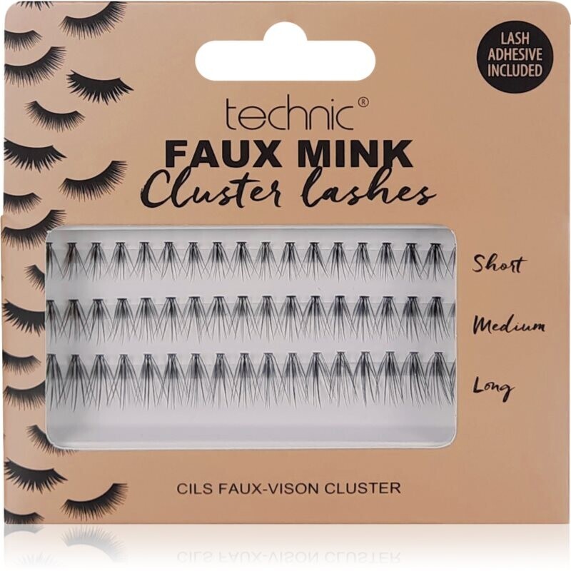 Technic Cosmetics Faux Mink Cluster Lashes false eyelashes with glue 54 pc