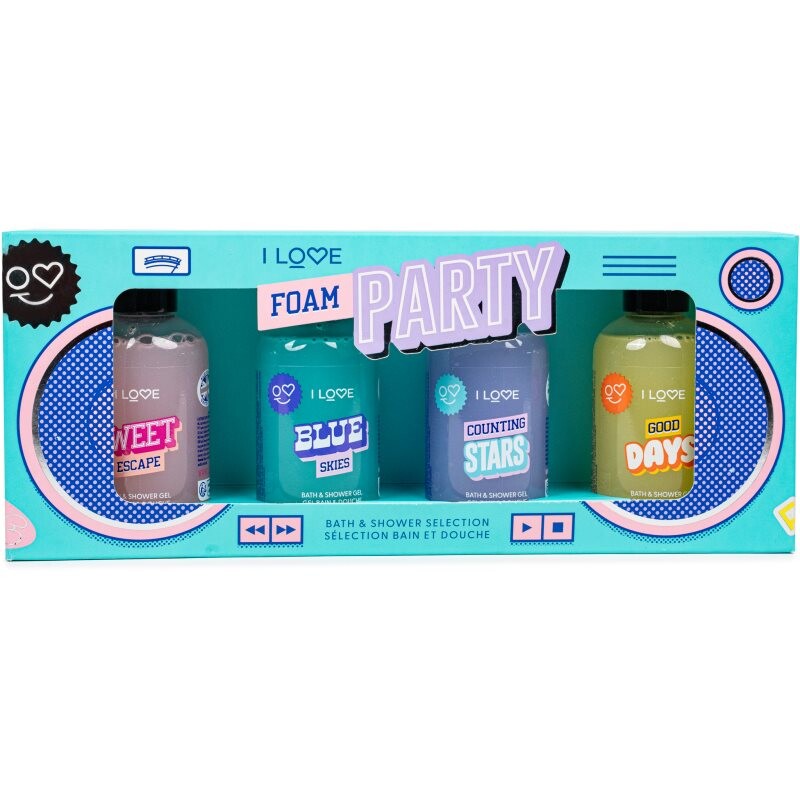 I Love Foam Party gift set for the shower