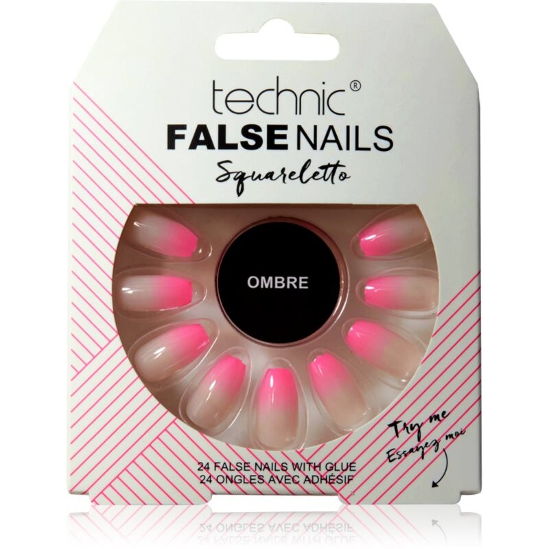Technic Cosmetics False Nails Squareletto false nails Ombre 24 pc