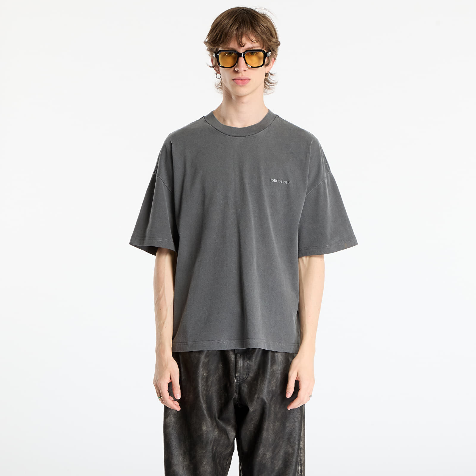 T-shirt Carhartt WIP S/S Benton T-Shirt UNISEX Graphite Garment Dyed XXL