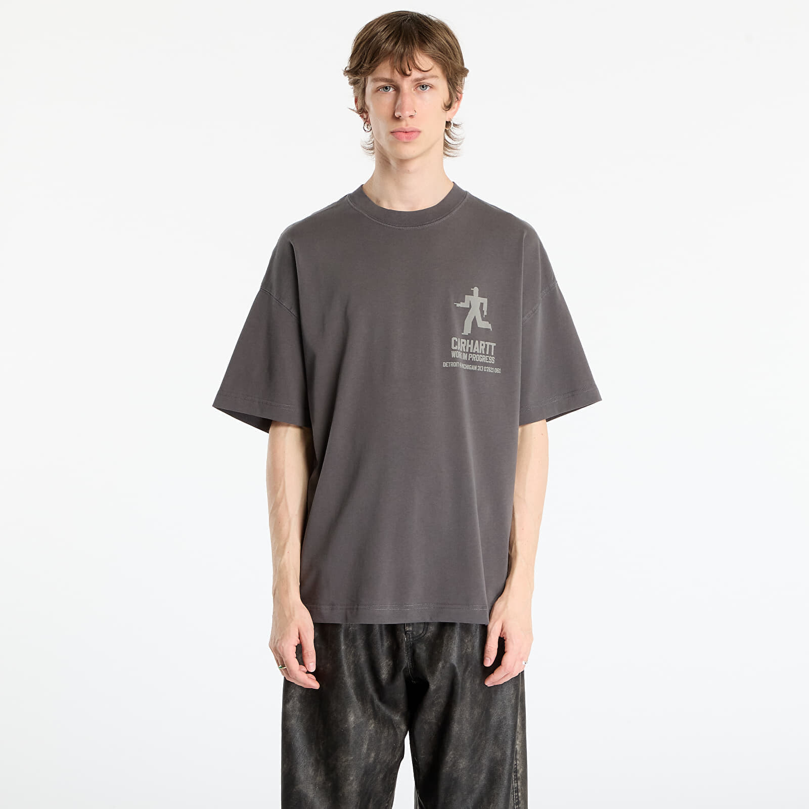 T-shirt Carhartt WIP S/S Distance T-Shirt UNISEX Graphite Stone Dyed S