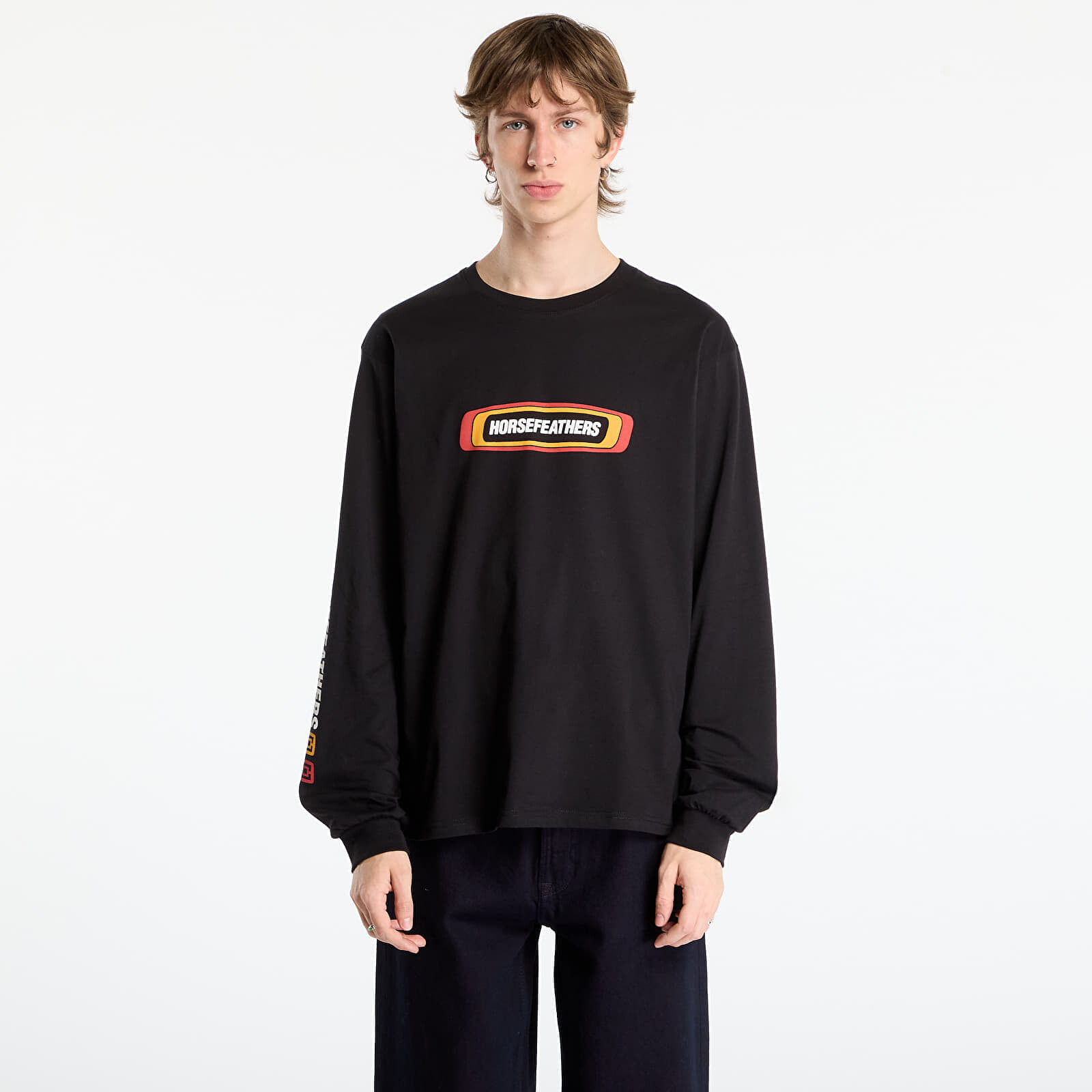 T-shirt Horsefeathers Raceway Ls T-Shirt Black XXL