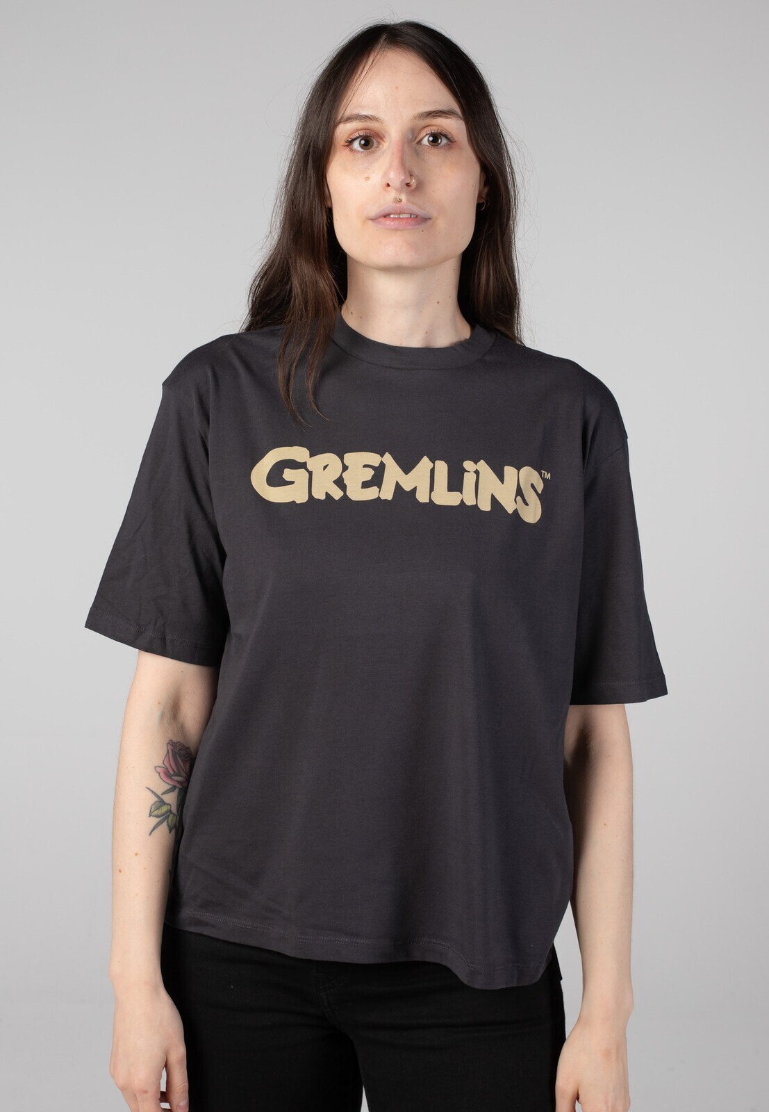Noisy May x Gremlins - Karla Halloween Obsidian - T-Shirt - grey - L - 100% Organic Cotton,Jersey