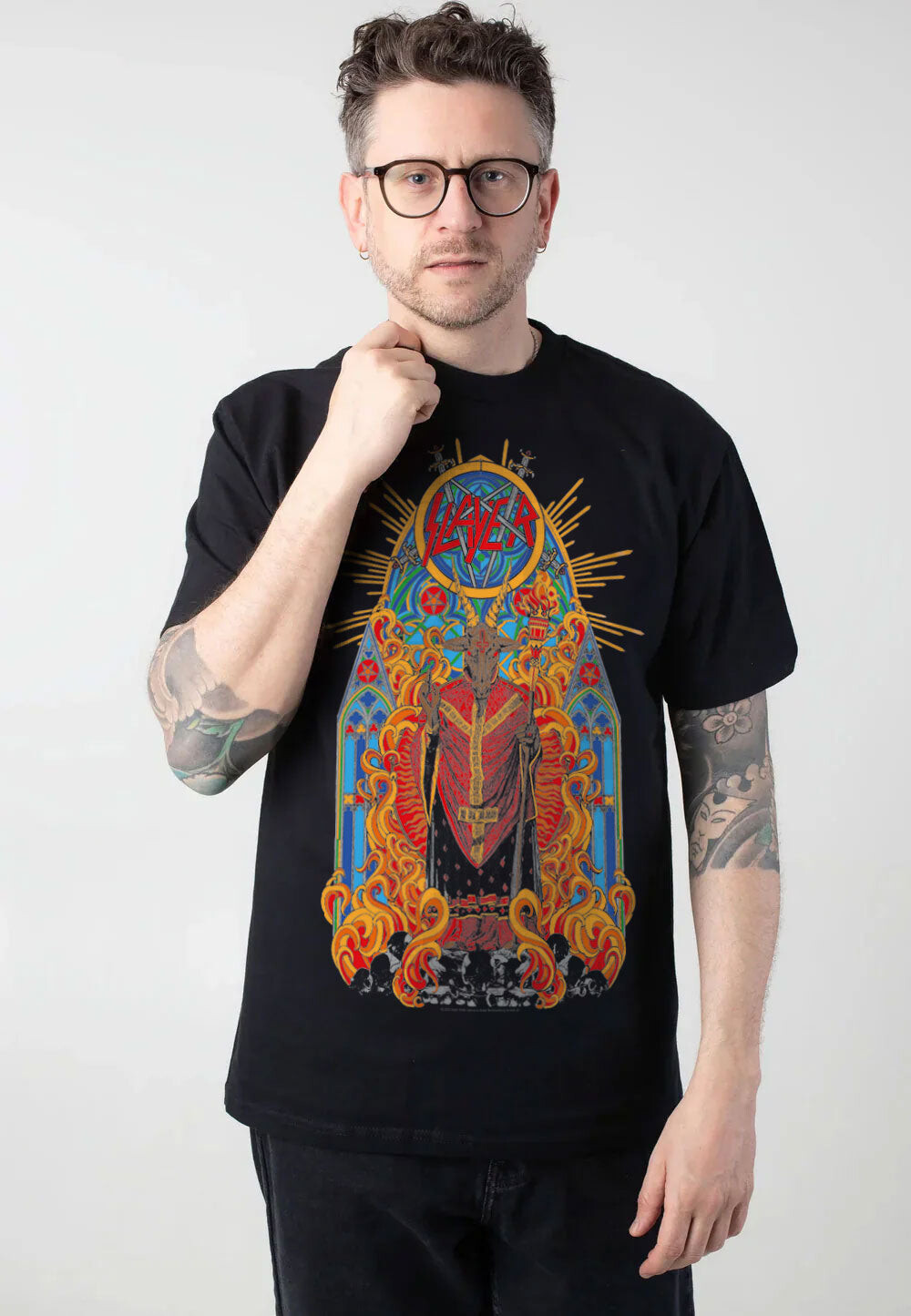 Slayer - Goat God Stained Glass - T-Shirt - black - L - 100% Cotton,Jersey