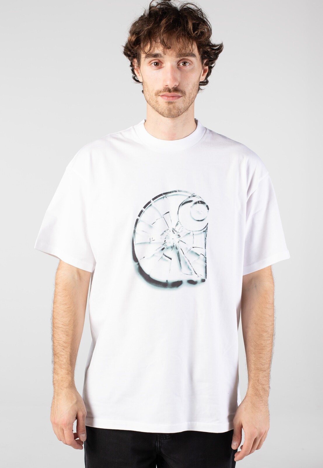 Carhartt WIP - Shattered White - T-Shirt - white - L - 100% Organic Cotton,Jersey