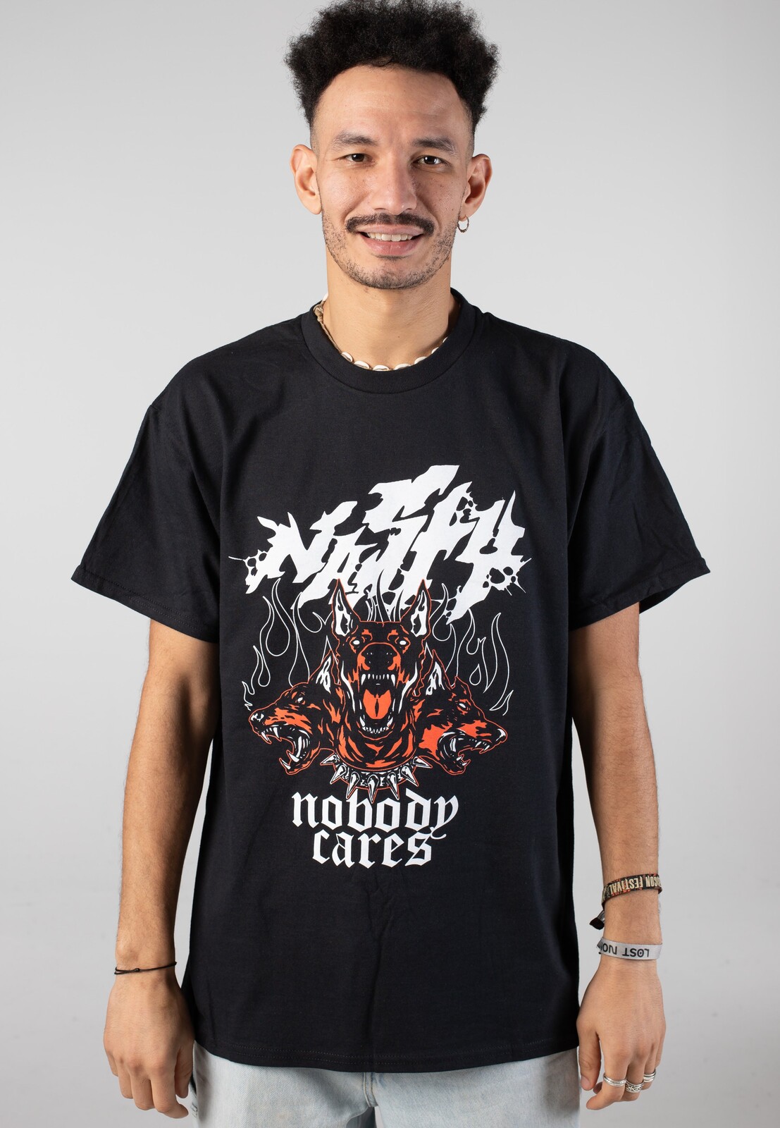 Nasty - Nobody Cares - T-Shirt - black - L - 100% Cotton,Jersey
