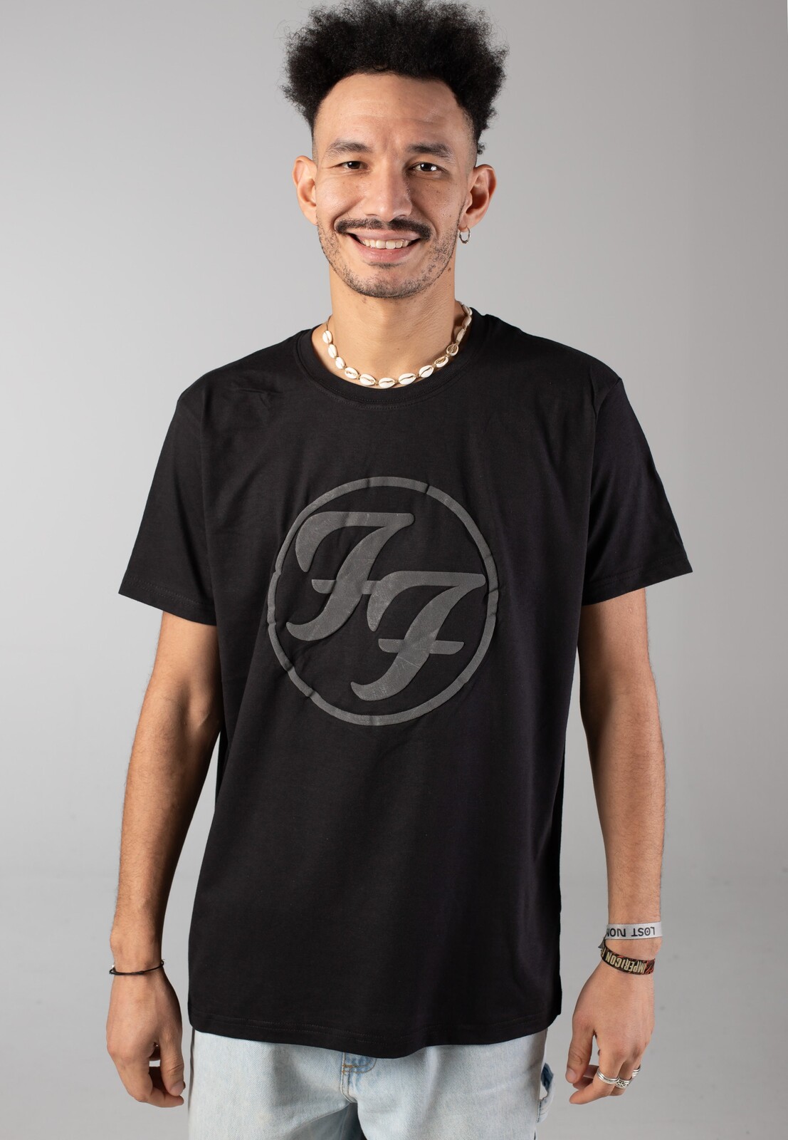 Foo Fighters - FF Logo Puff Print - T-Shirt - black - L - Jersey