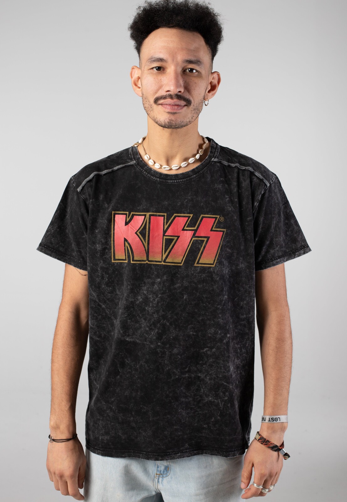 Kiss - Classic Logo Washed - T-Shirt - black - L - Jersey