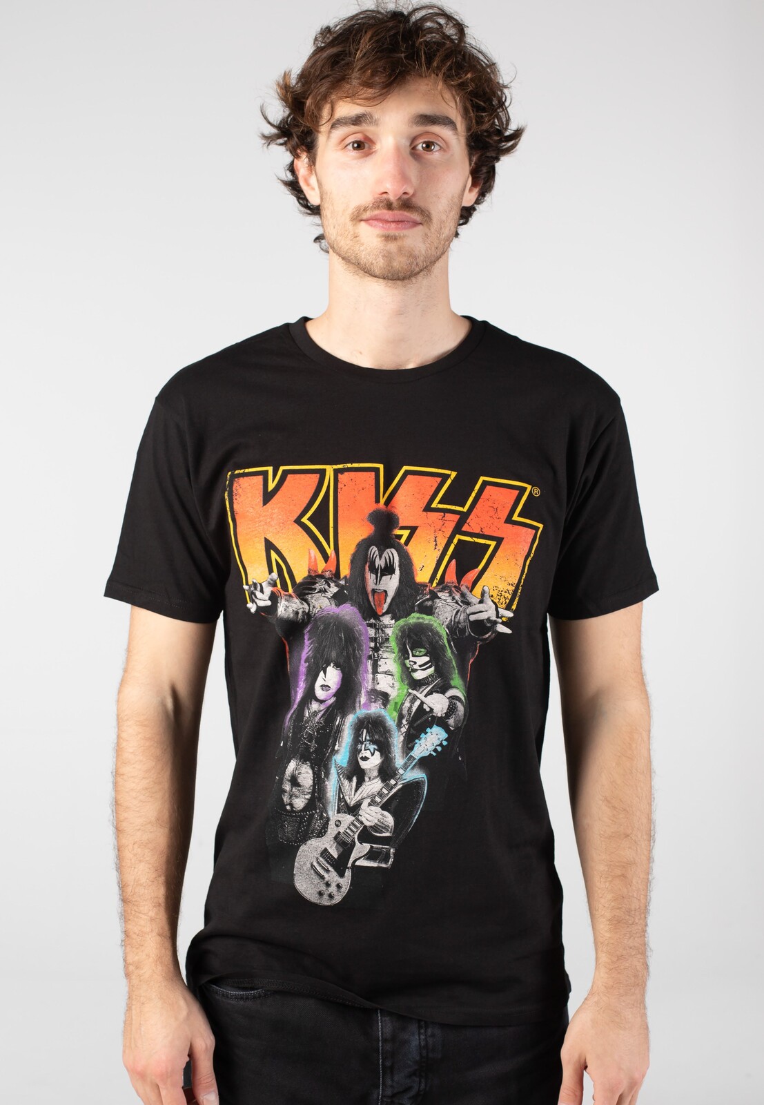 Kiss - Neon Band - T-Shirt - black - L - Jersey